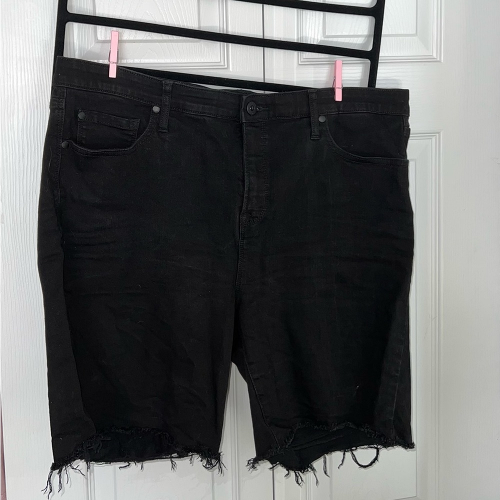 Torrid black distressed Bermuda shorts